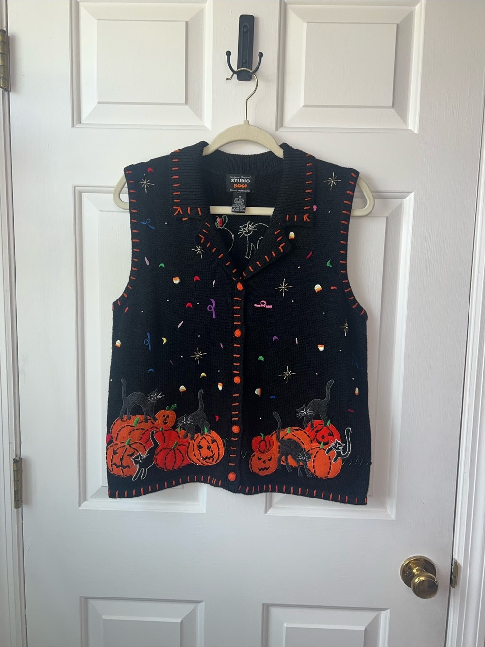 Vintage Designers Originals Studio Halloween sweater vest